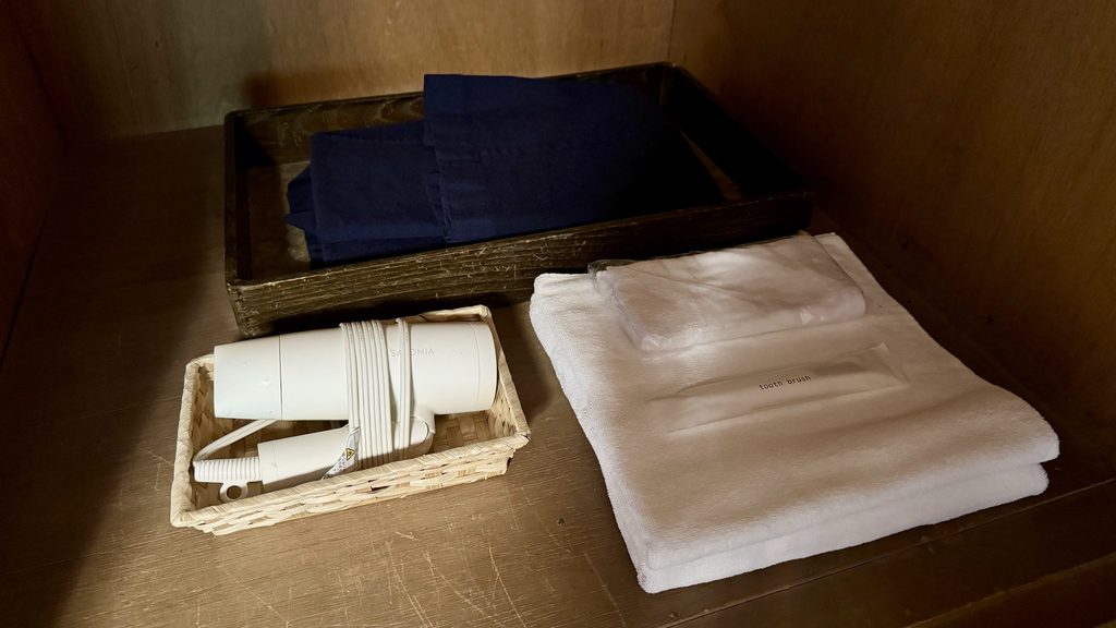 客室に用意されたタオル
