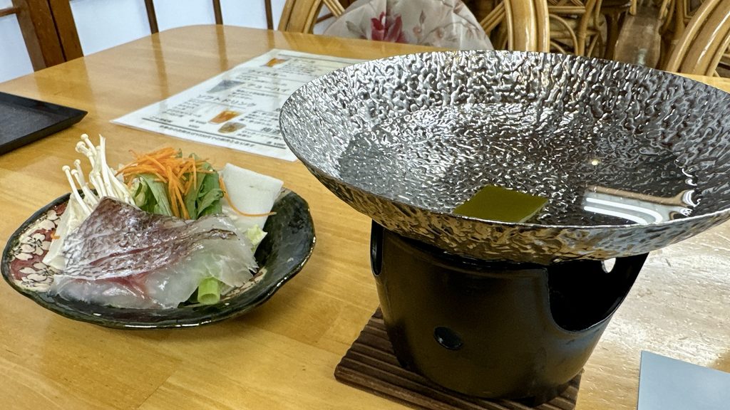 清流荘の夕食 鯛しゃぶ